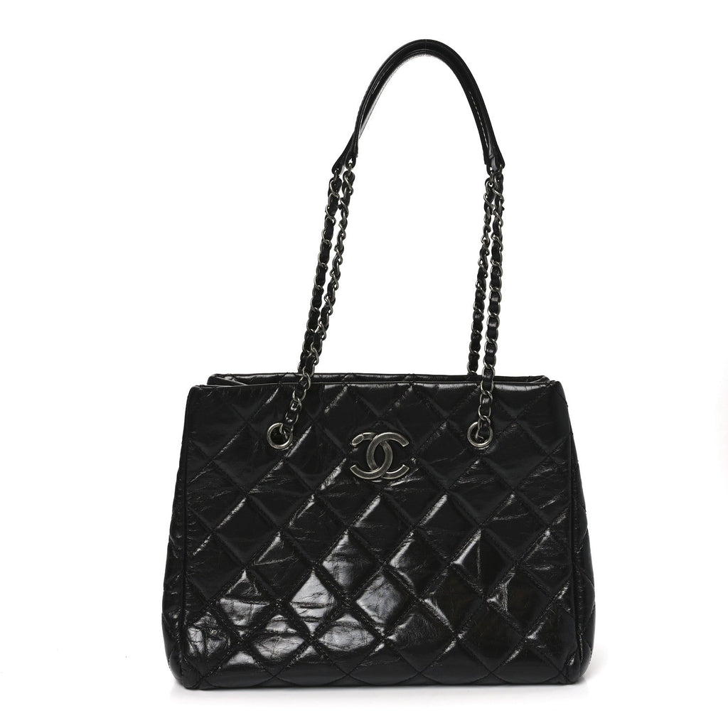 Chanel Calfskin Quilted Small Coco Soft Tote Black
