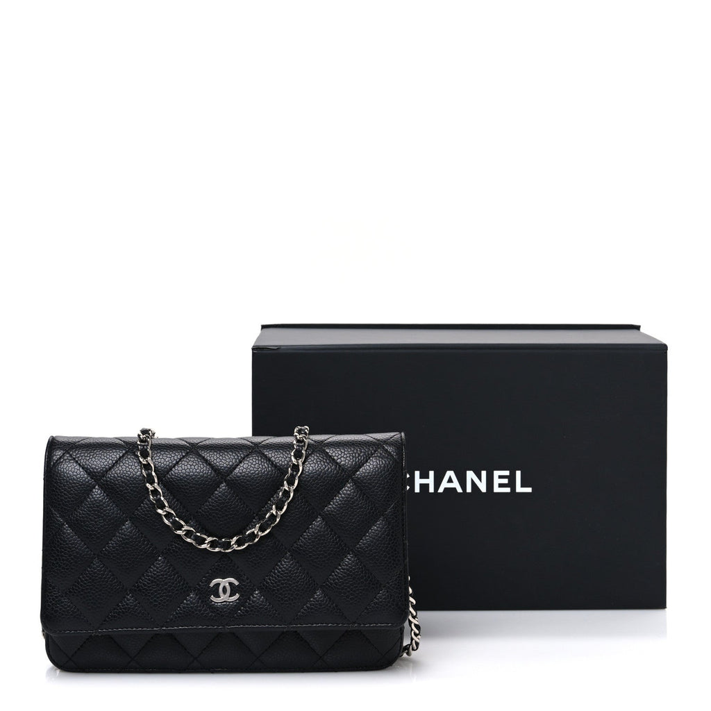 Chanel Caviar Quilted Wallet on Chain WOC Black