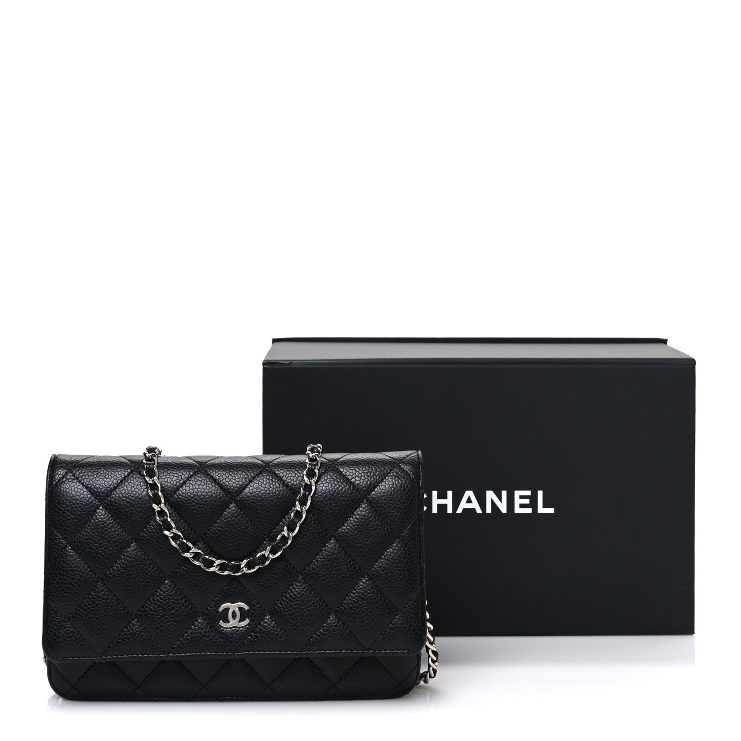 Chanel Caviar Quilted Wallet on Chain WOC Black
