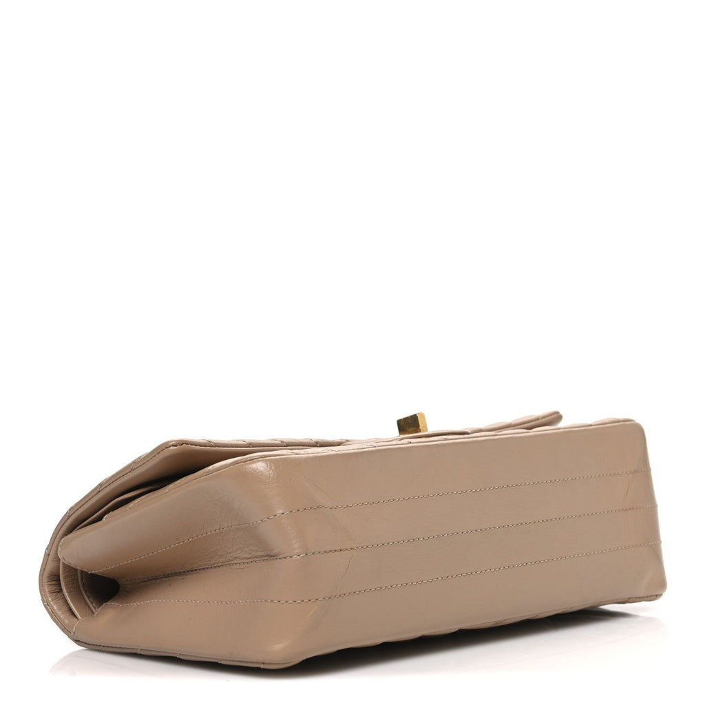 Chanel Aged Calfskin Chevron Quilted 2.55 Reissue 225 Flap Beige