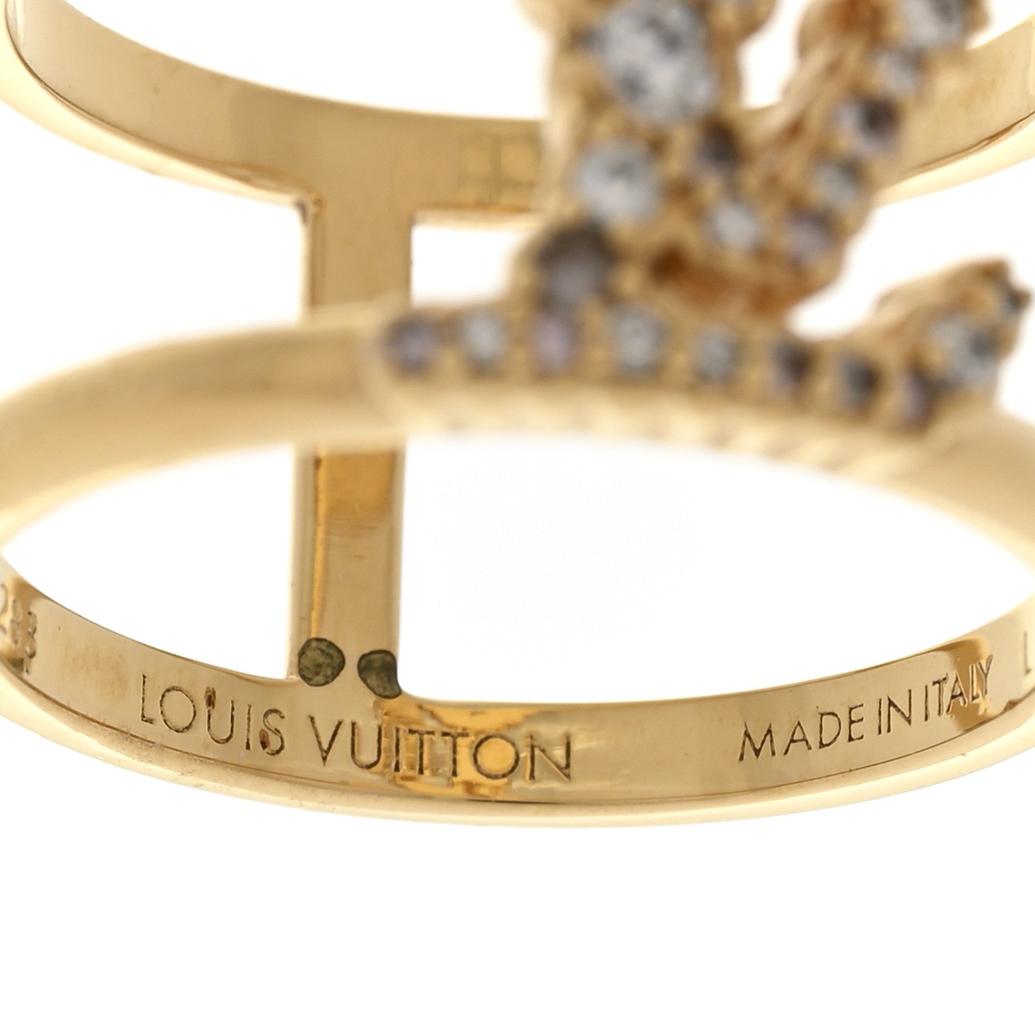 Louis Vuitton Metal Crystal Iconic Tresor Ring L Gold