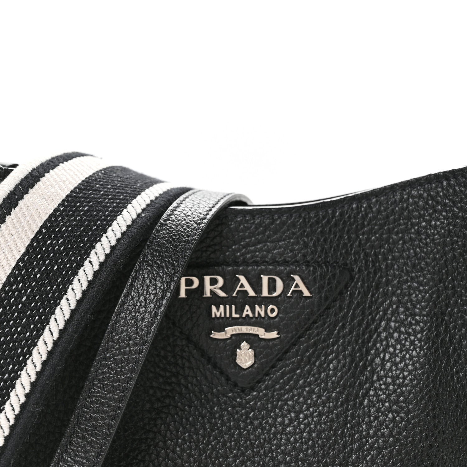 Prada Vitello Daino Soft Mini Hobo Messenger Bag Black
