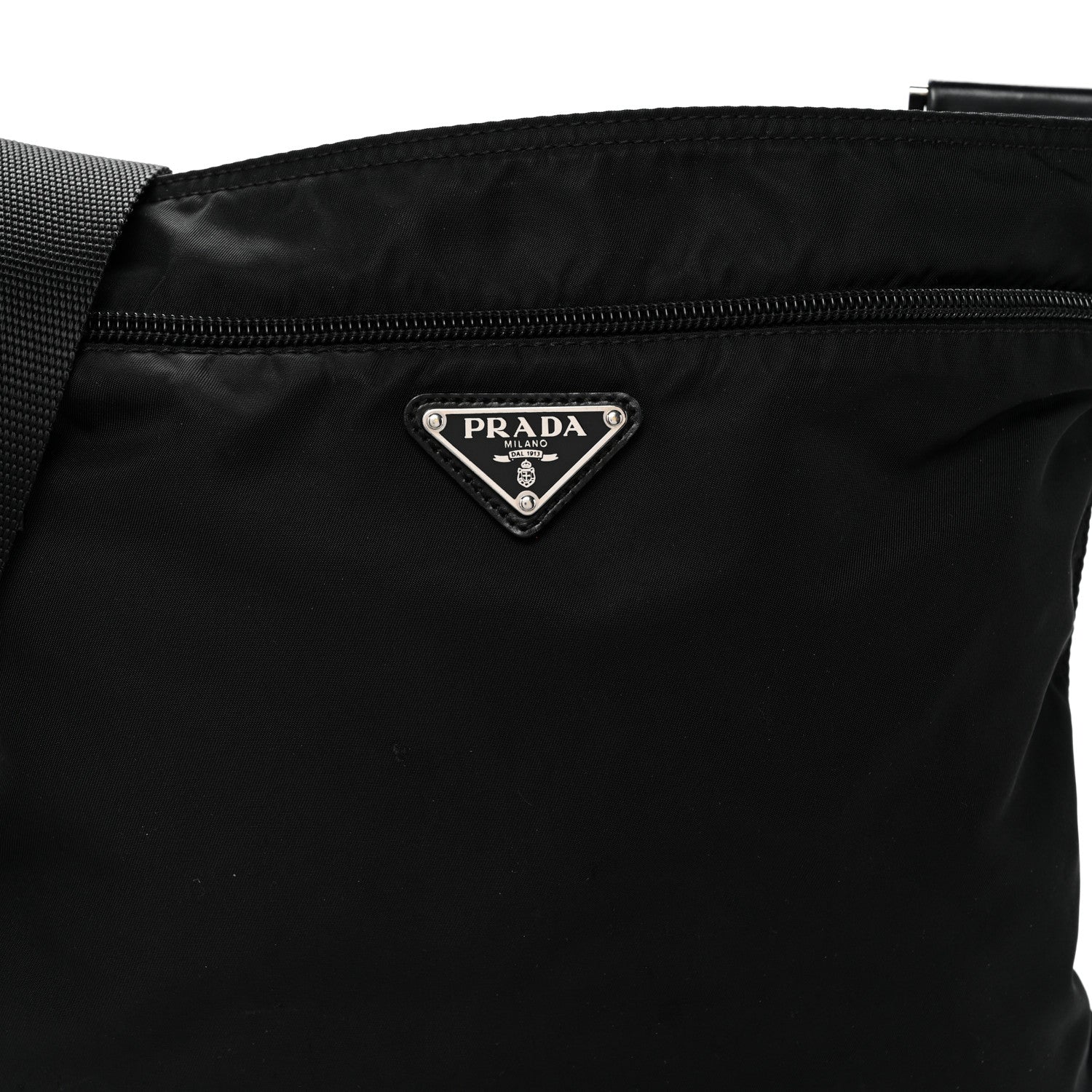 Prada Nylon Vela Flat Messenger Bag Black