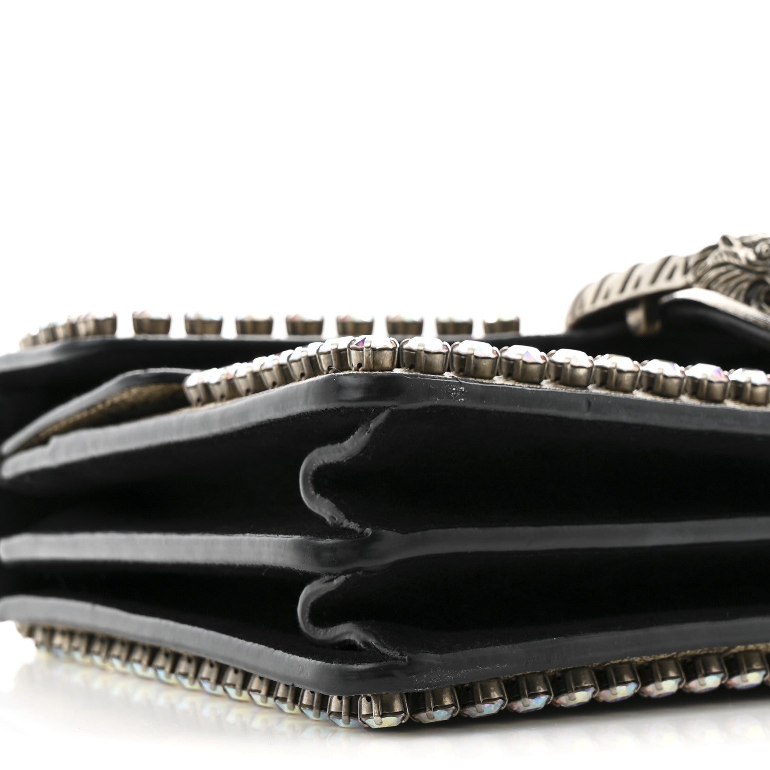 Gucci GG Supreme Monogram Crystal Small Dionysus Shoulder Bag Black