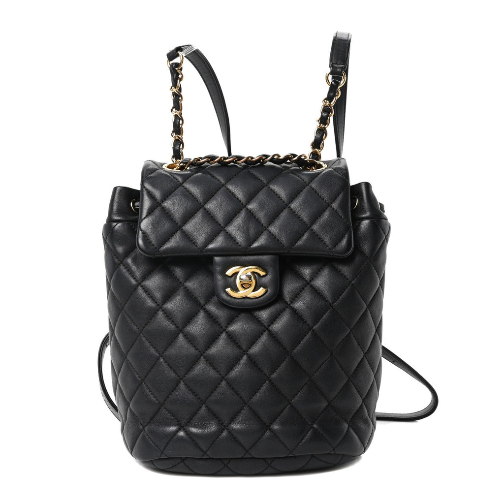 Chanel Calfskin Quilted Mini Urban Spirit Backpack Black