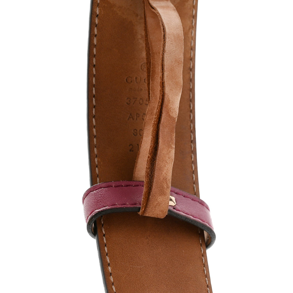 Gucci Moon Calfskin Interlocking G 37mm Belt 80 32 Glossy Pink