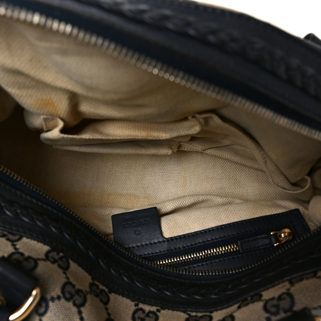 Gucci Monogram Brick Lane Small Boston Navy