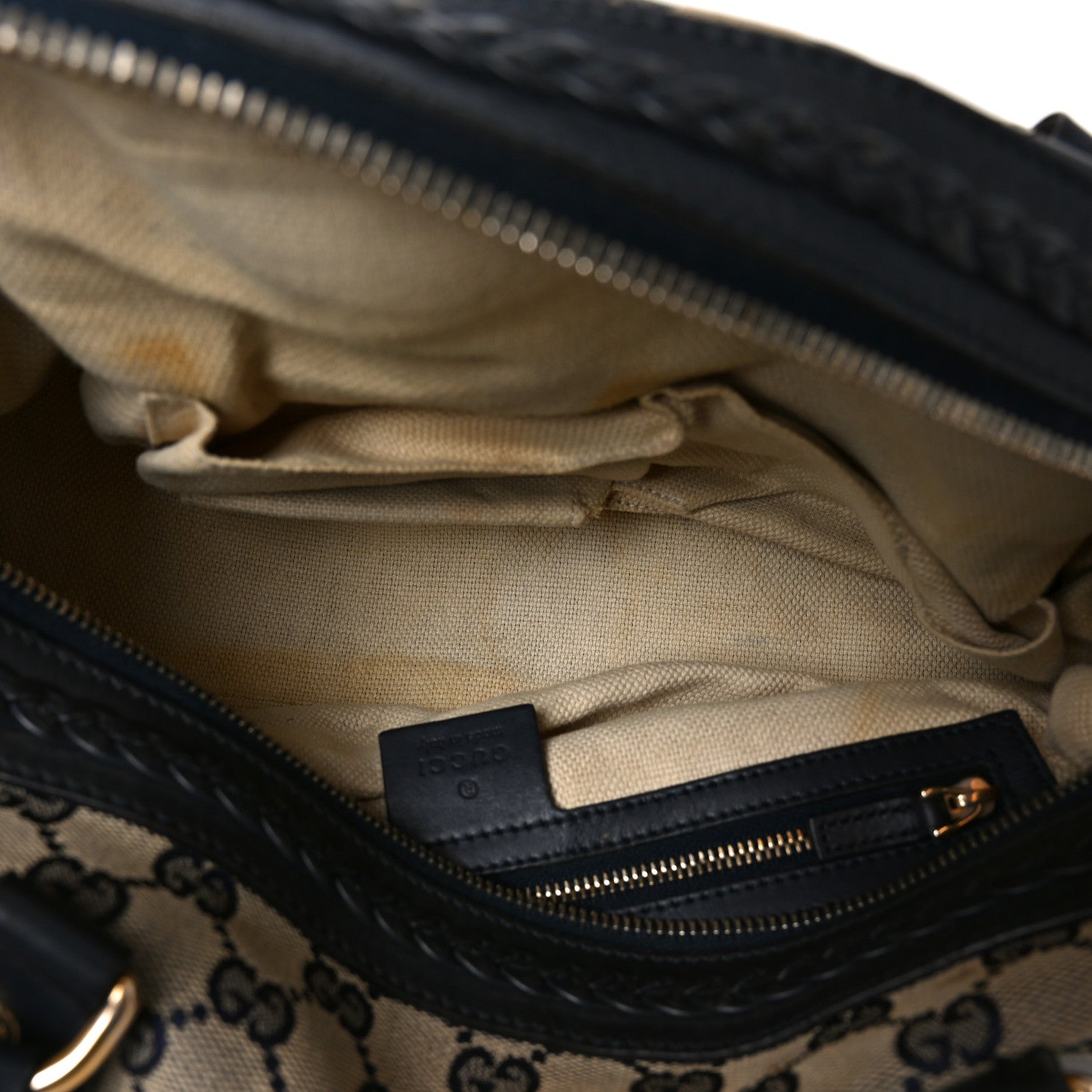 Gucci Monogram Brick Lane Small Boston Navy