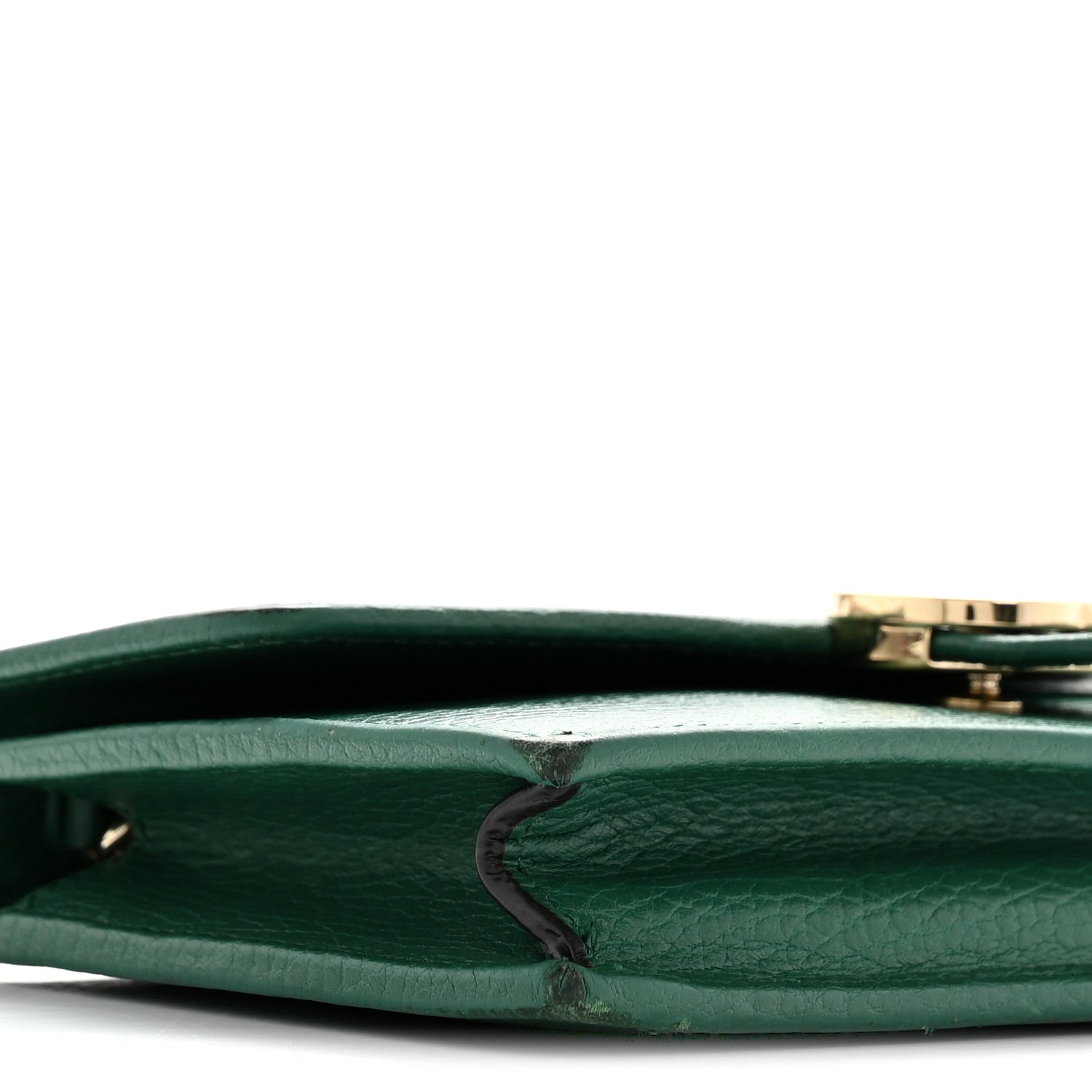 Gucci Dollar Calfskin Interlocking G Chain Wallet Emerald