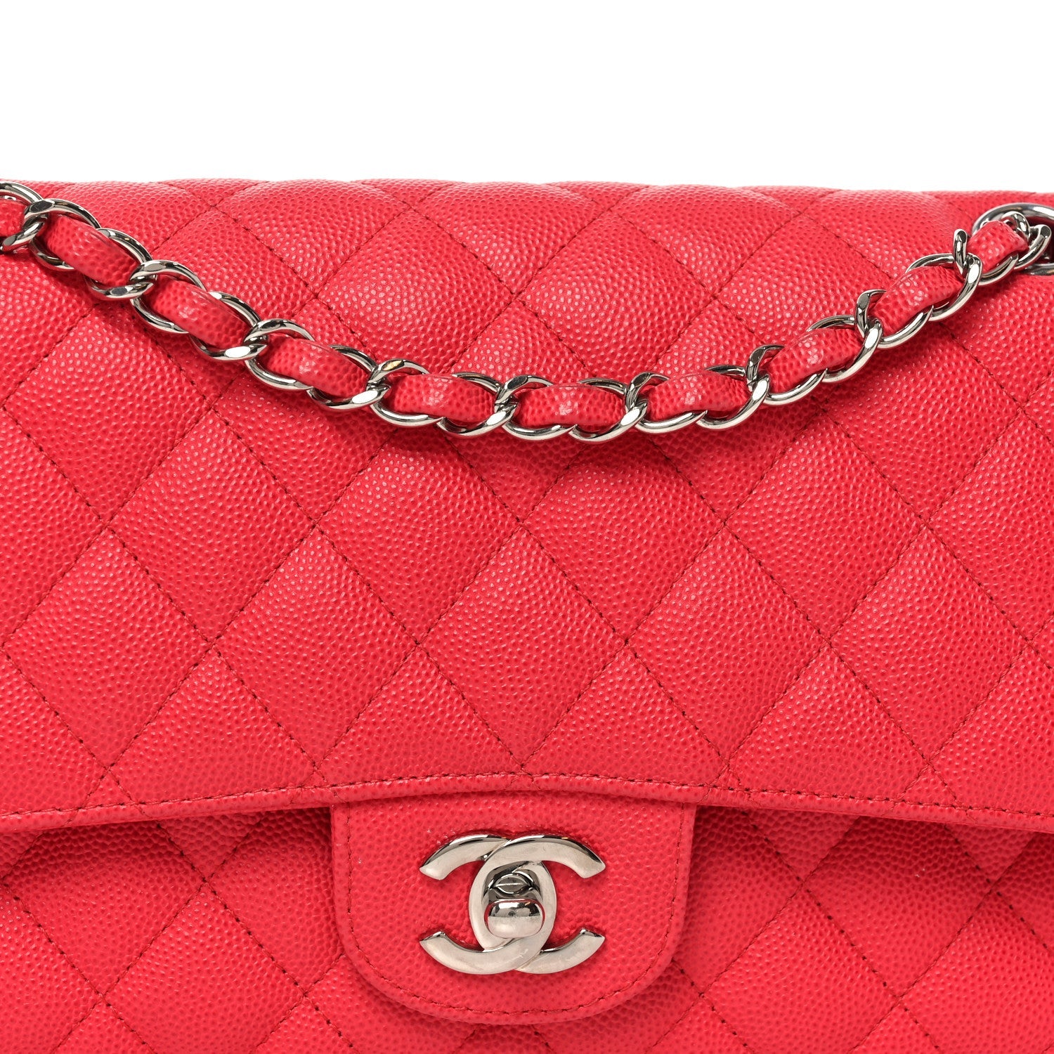 Chanel Caviar Quilted Medium Double Flap Dark Pink