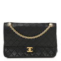 Chanel Lambskin Quilted Small Double Flap Black