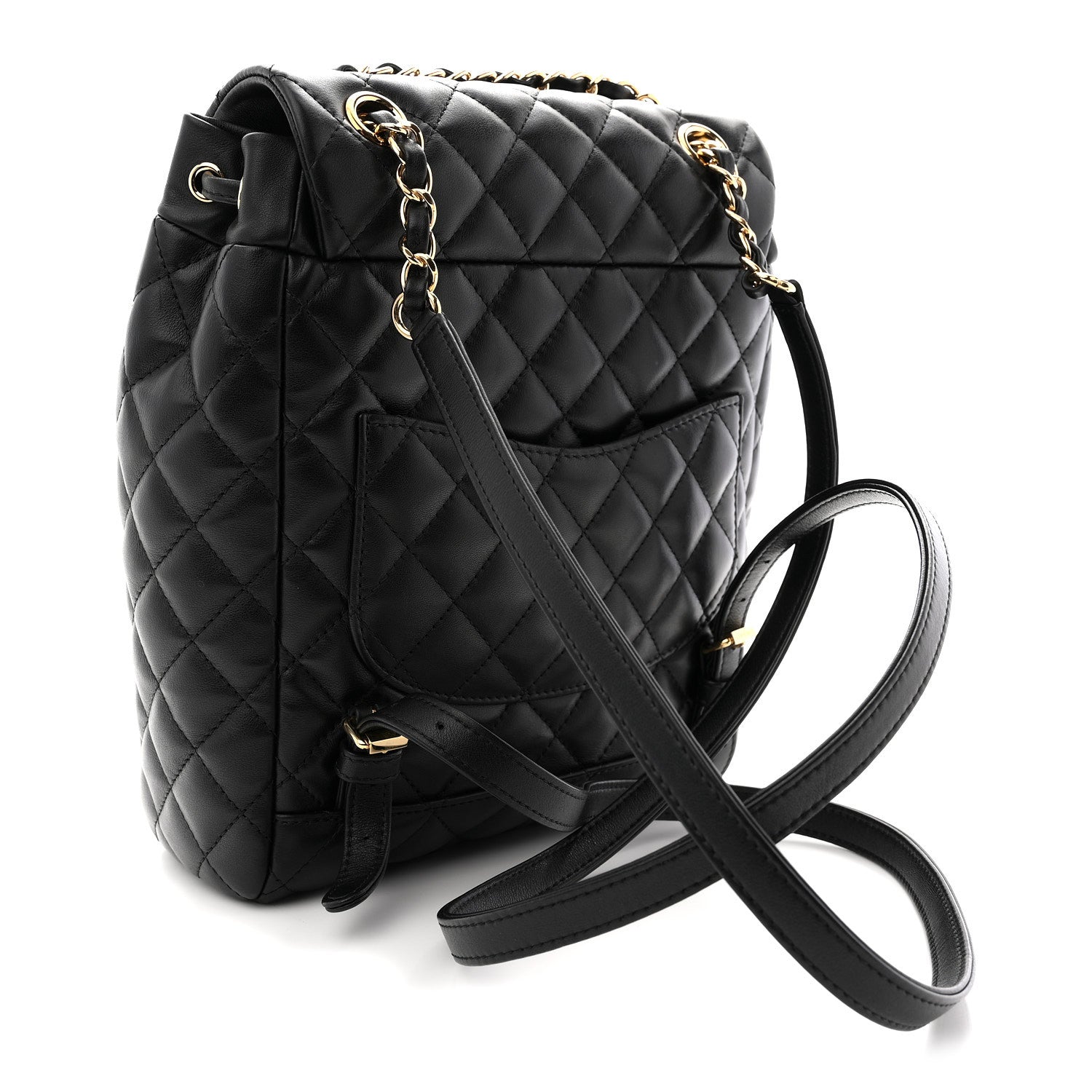 Chanel Lambskin Quilted Small Urban Spirit Backpack Black