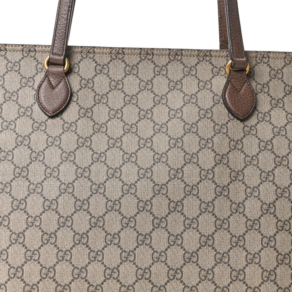 Gucci GG Supreme Monogram Medium Ophidia Shopping Tote Ebony