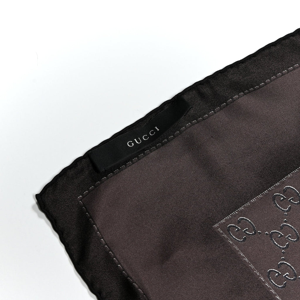 Gucci Silk Monogram Square Scarf Brown