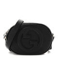 Gucci Sakai Be Green Calfskin Diagonal Stitched Mini Blondie Shoulder Bag Black
