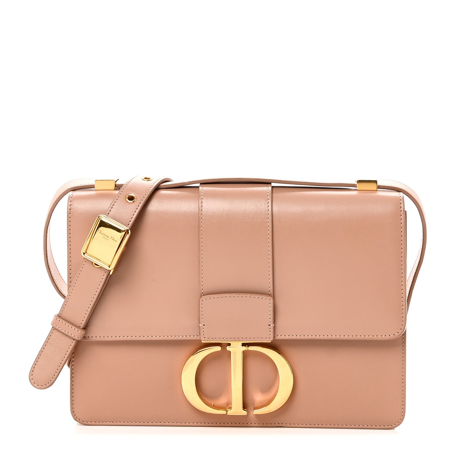 Christian Dior Smooth Calfskin 30 Montaigne Flap Bag Pale Pink