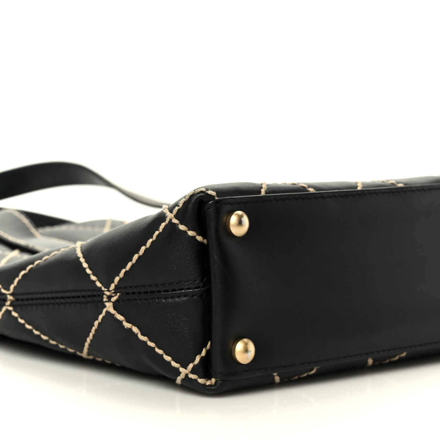 Chanel Calfskin Wild Stitch Tote Black