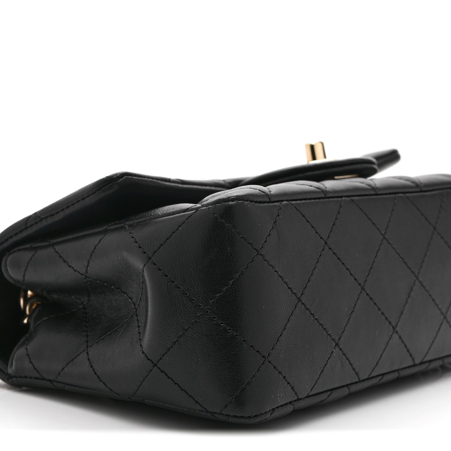 Chanel Lambskin Quilted Mini Coco Charms Rectangular Flap Black