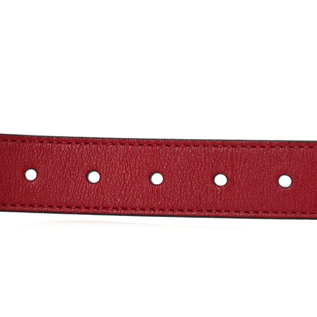 Gucci Calfskin Kids Double G 20mm Belt M Red