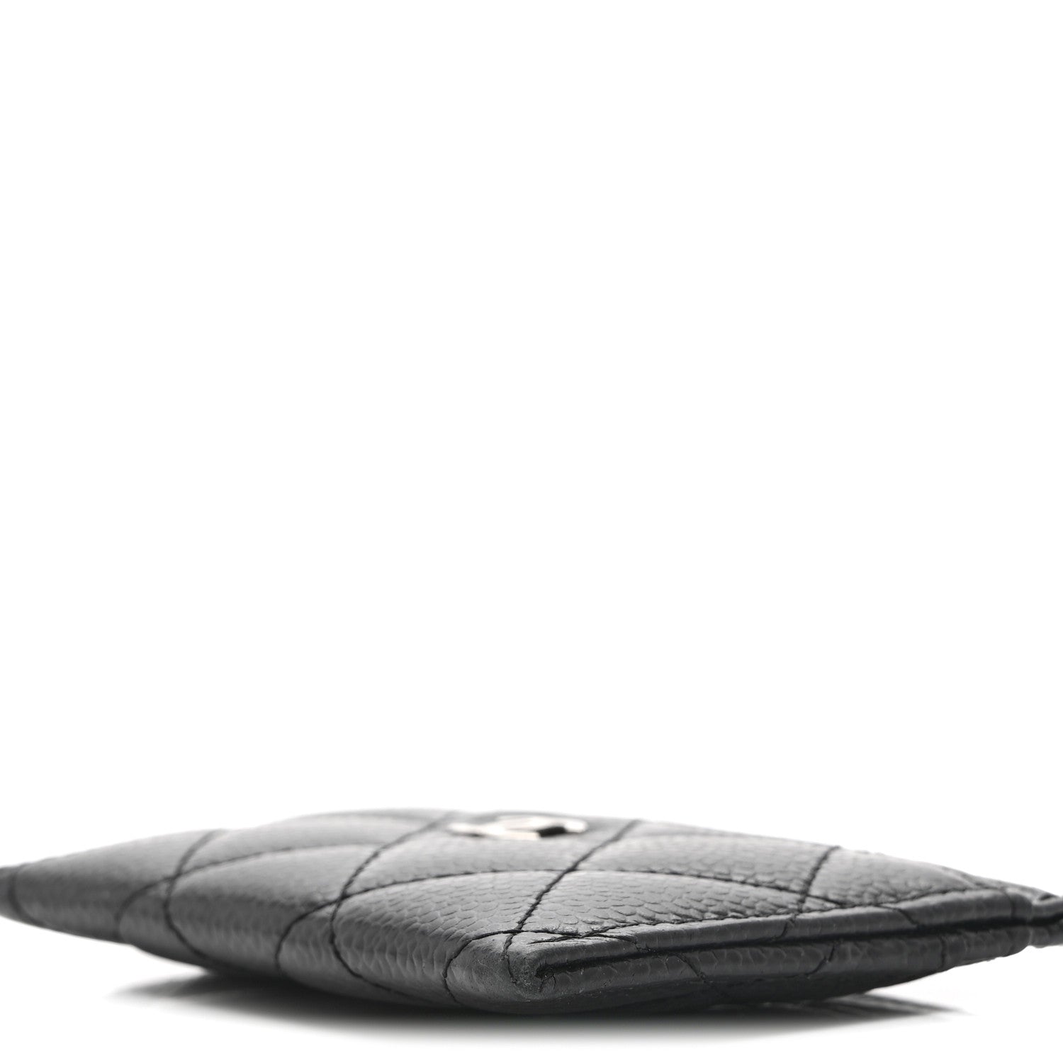 Caviar Quilted Card Holder Black