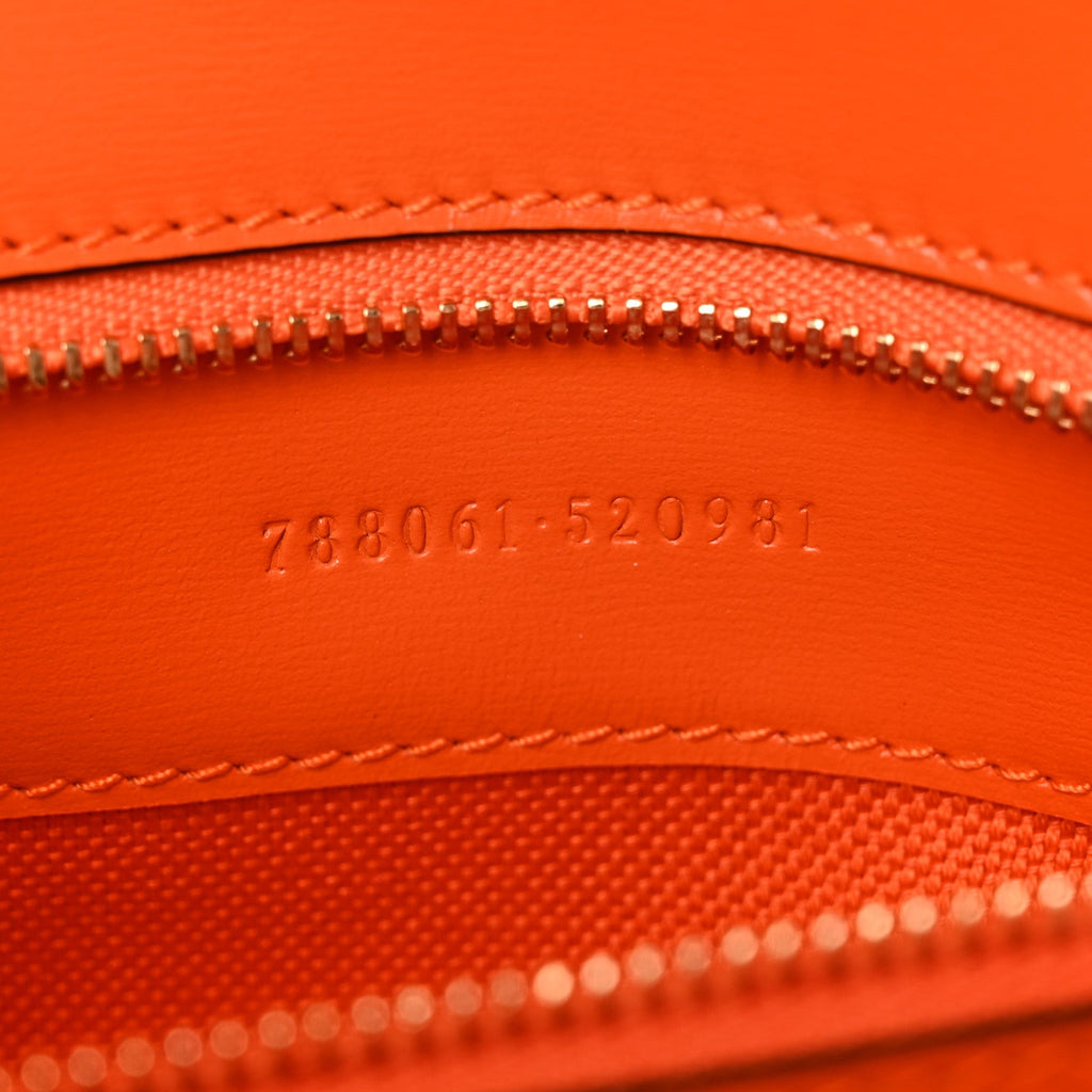 Gucci GG Monogram Textured Dollar Calfskin Small Luce Shoulder Bag Orange