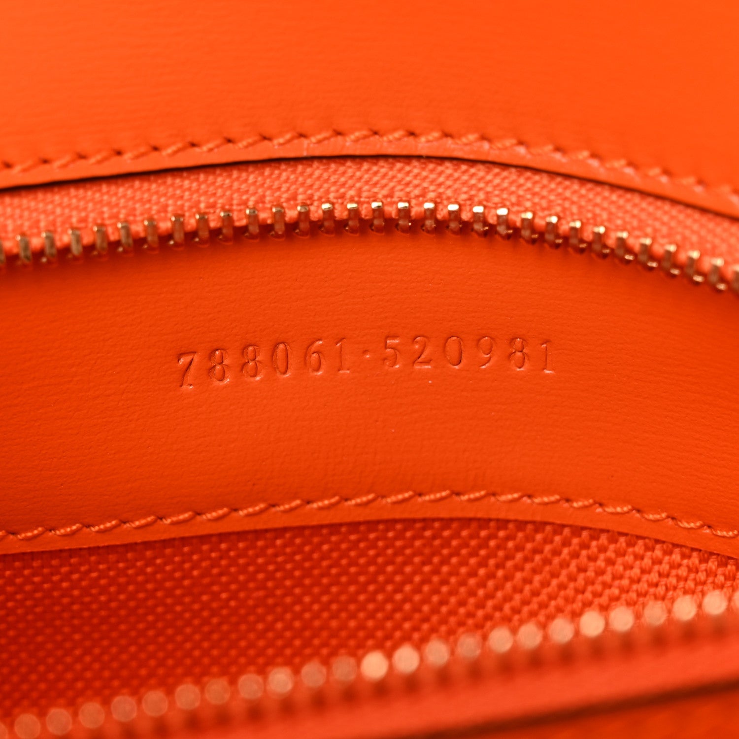 Gucci GG Monogram Textured Dollar Calfskin Small Luce Shoulder Bag Orange