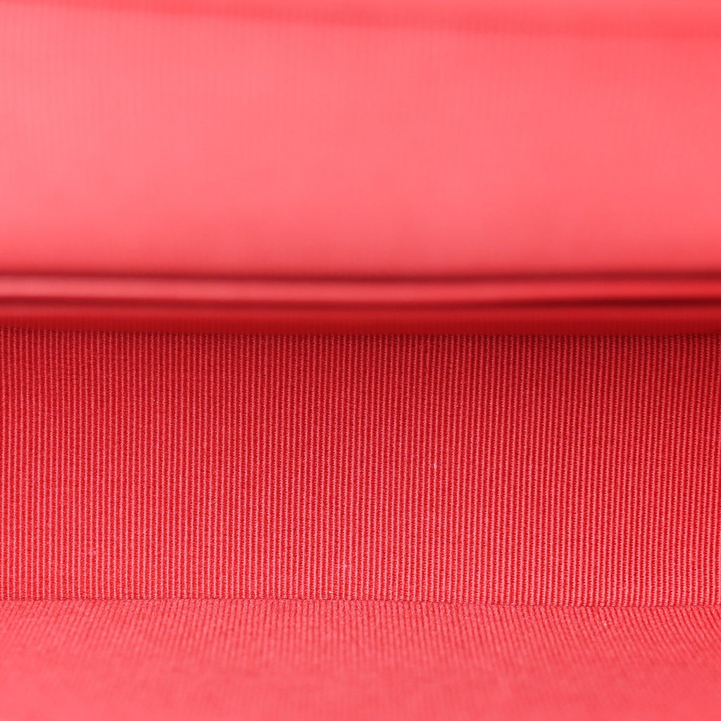 Chanel Caviar Quilted Top Handle Slim Vanity With Chain Red
