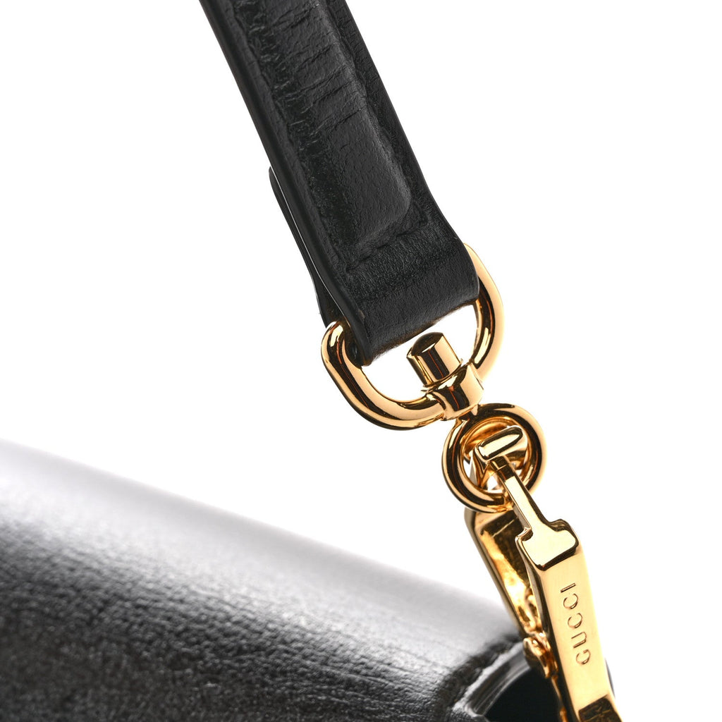 Gucci Azalea Calfskin Small Horsebit 1955 Chain Shoulder Bag Black