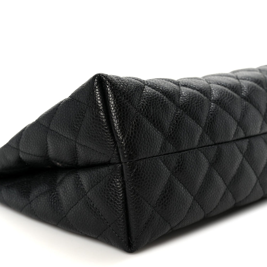 Caviar Quilted Cosmetic Case Black