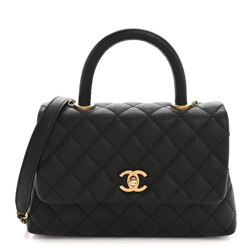 Chanel Caviar Quilted Mini Coco Handle Flap Black
