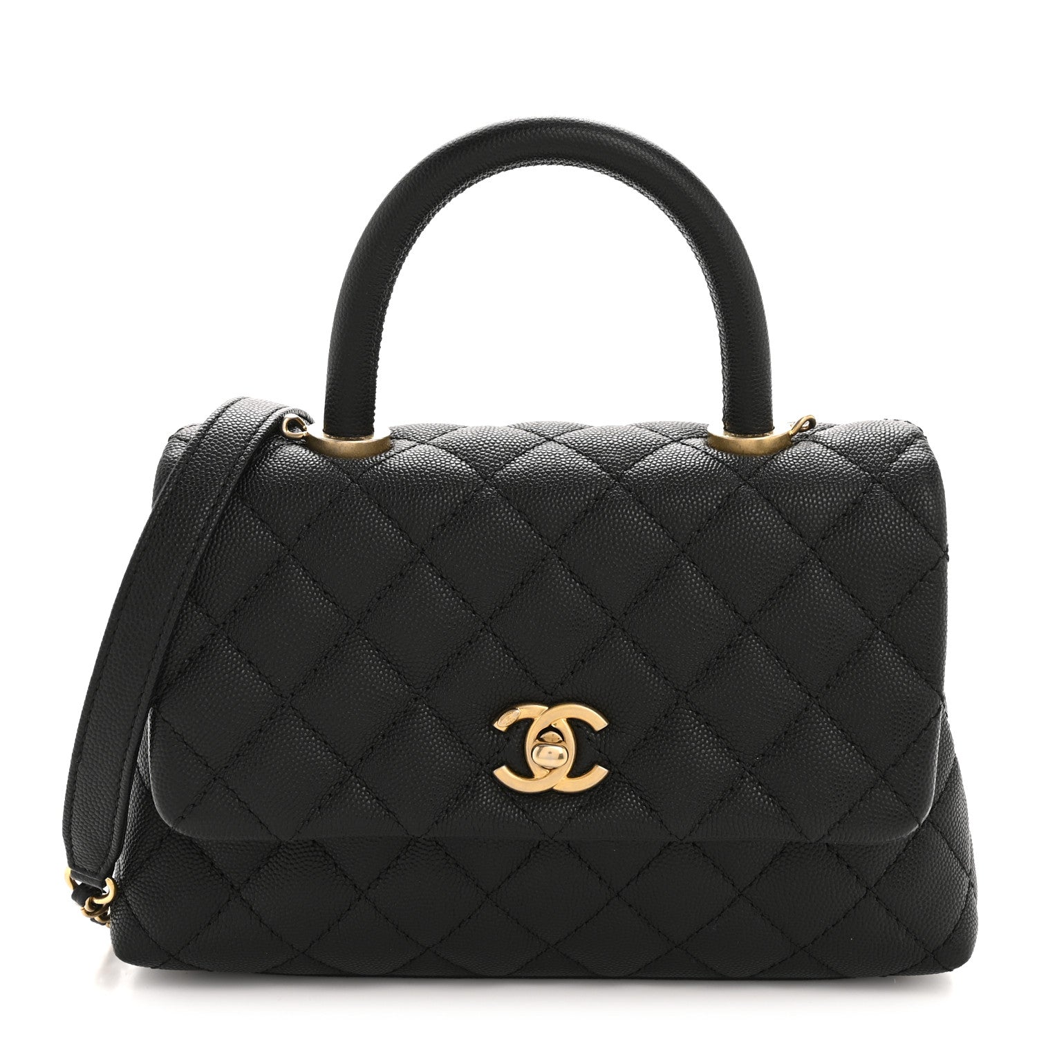 Chanel Caviar Quilted Mini Coco Handle Flap Black