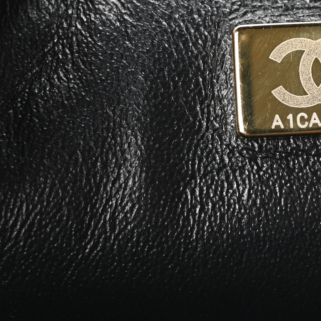 Chanel Lambskin Quilted Mini Rectangular Flap Black