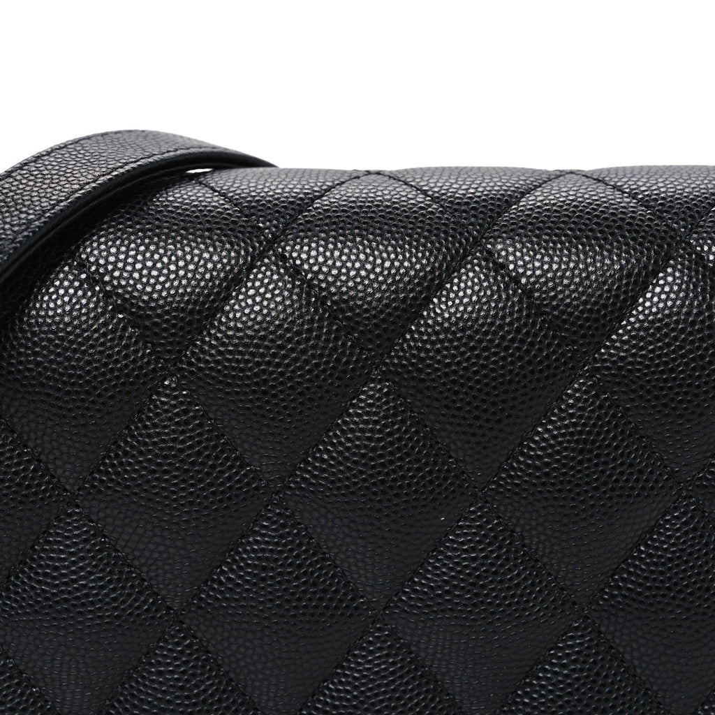 Chanel Caviar Quilted Boy Wallet On Chain WOC Black