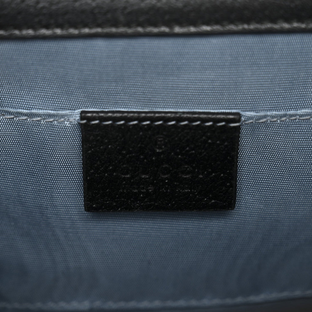 Gucci Grained Calfskin Bee Star Small Padlock Shoulder Bag Black