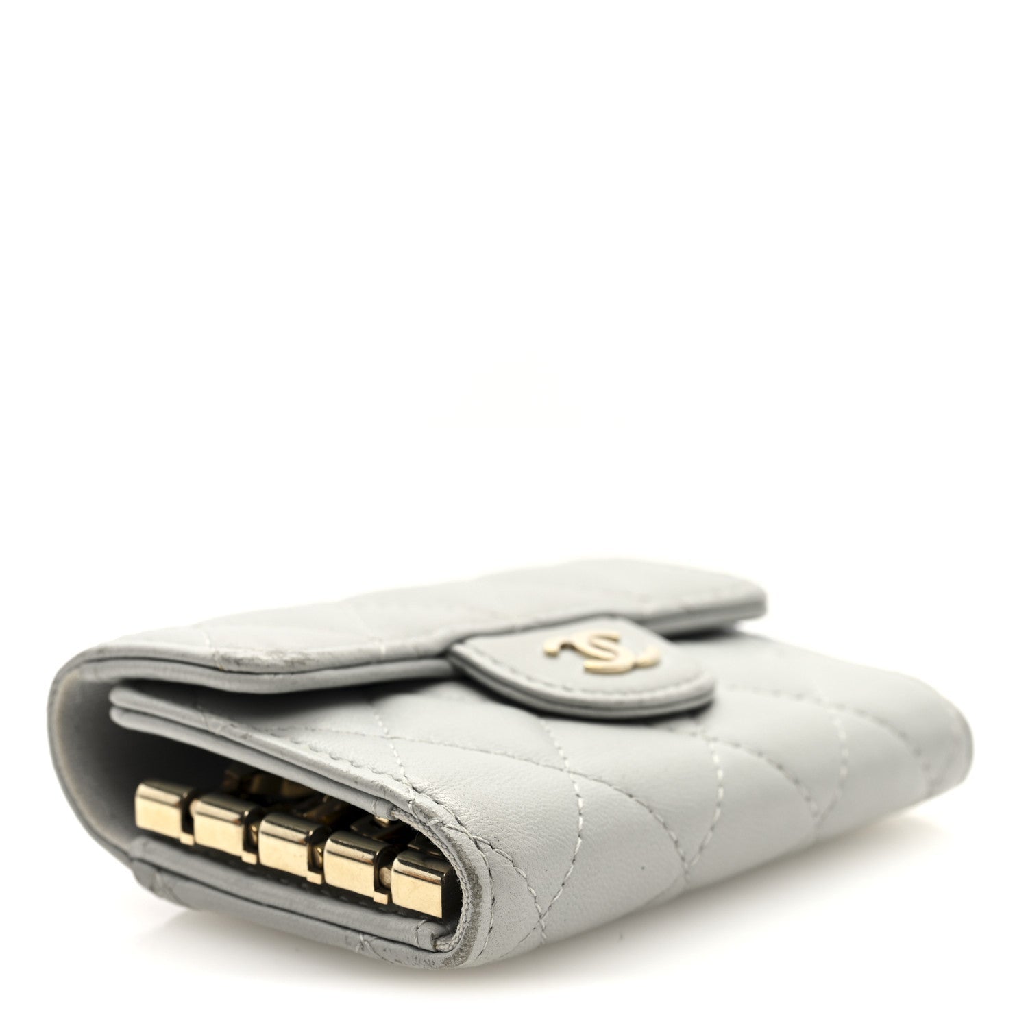 Lambskin Quilted Classic 4 Key Holder Wallet Grey