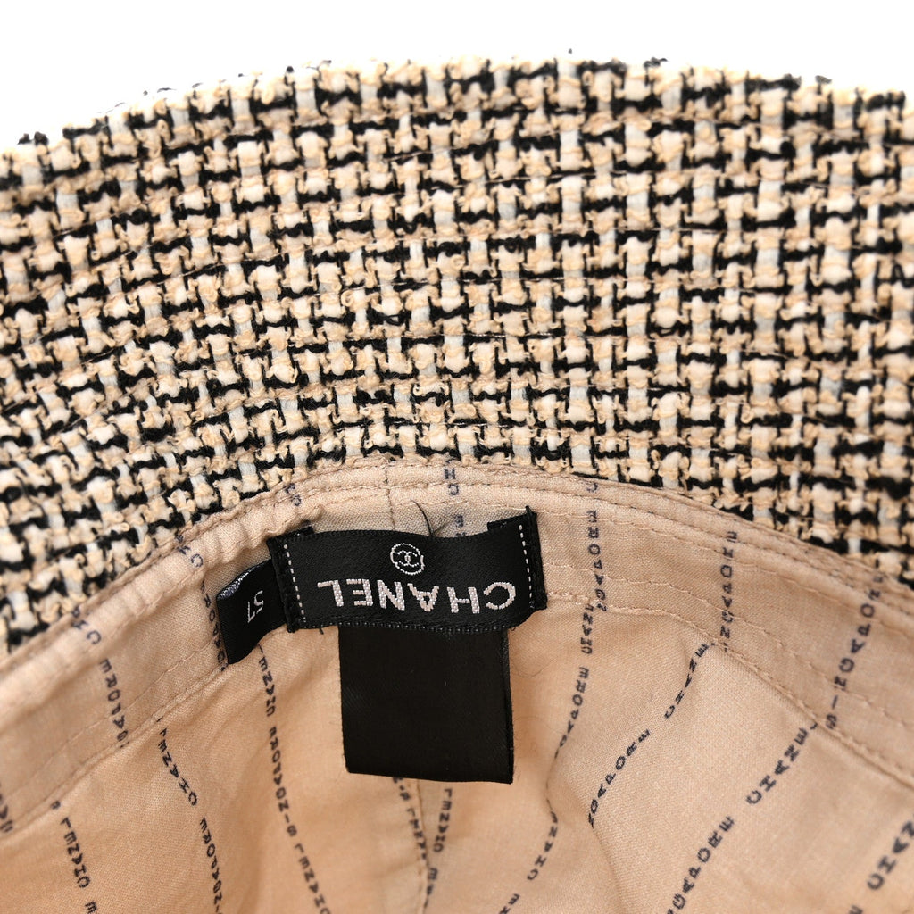 Chanel Tweed Bucket Hat 57 Beige