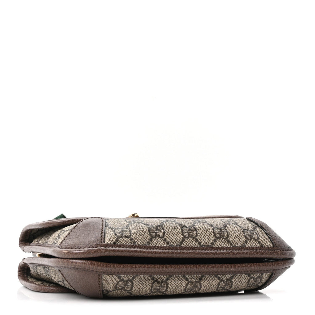 Gucci GG Supreme Monogram Web Small Neo Vintage Double Flap Messenger Bag Beige New Acero