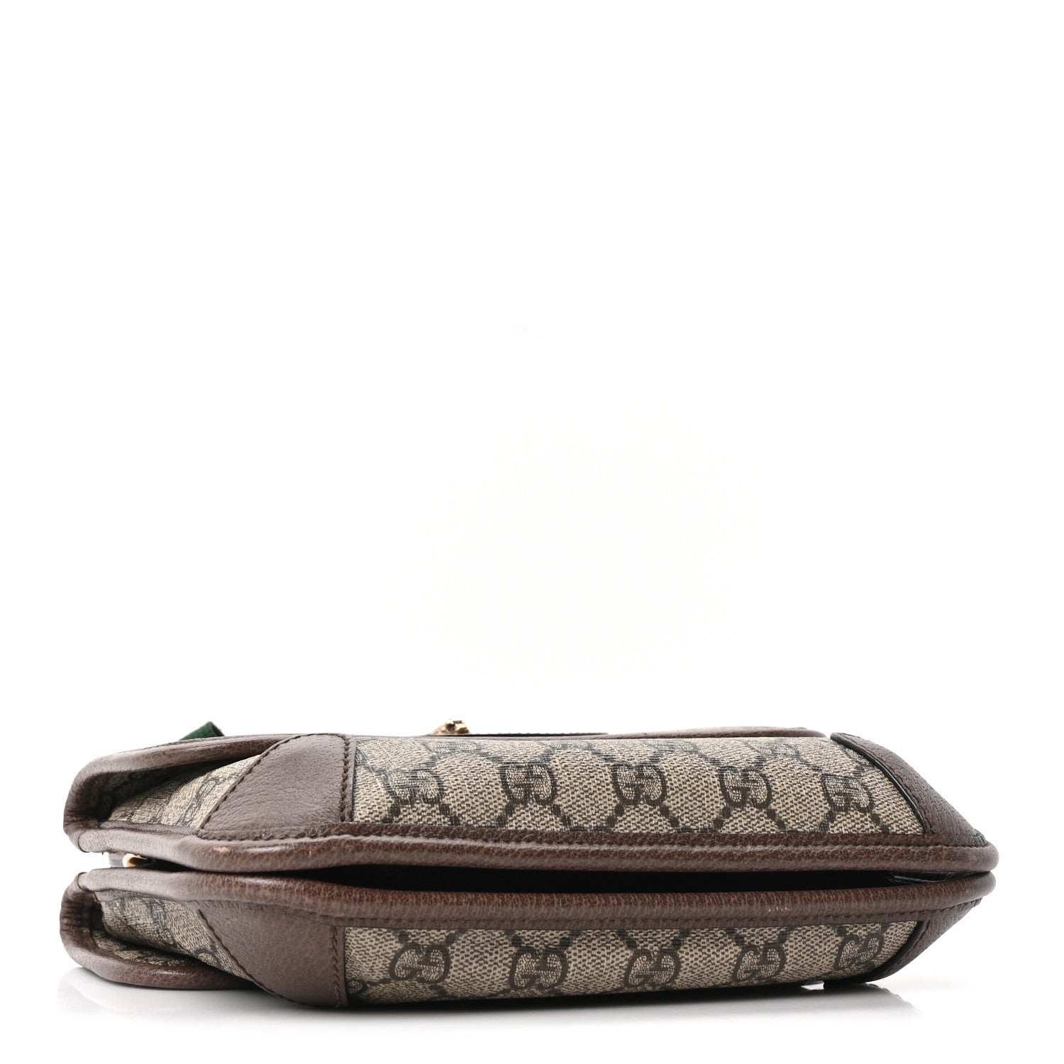 Gucci GG Supreme Monogram Web Small Neo Vintage Double Flap Messenger Bag Beige New Acero