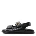 Gucci Guccissima GG Embossed Womens Sandals 37 Black