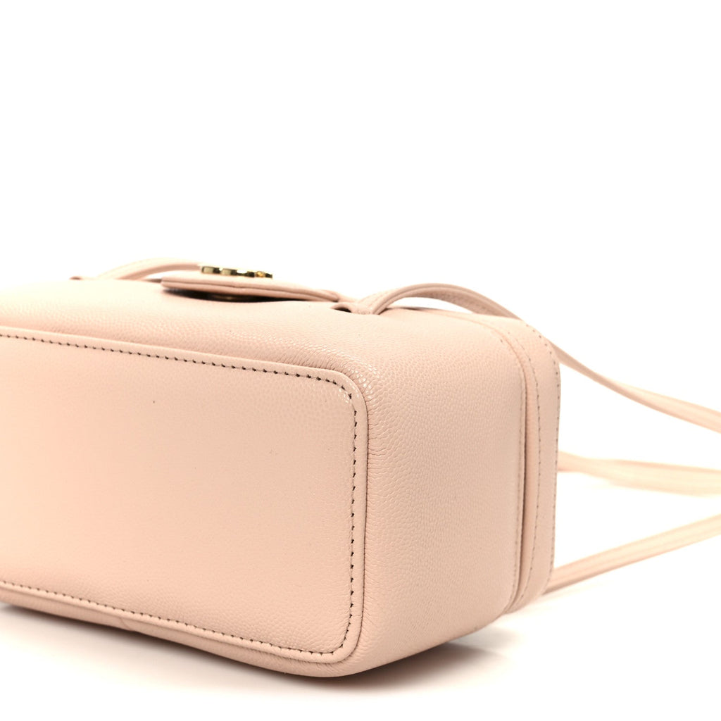 Chanel Shiny Caviar Preppy Coco Long Vanity With Strap Light Pink