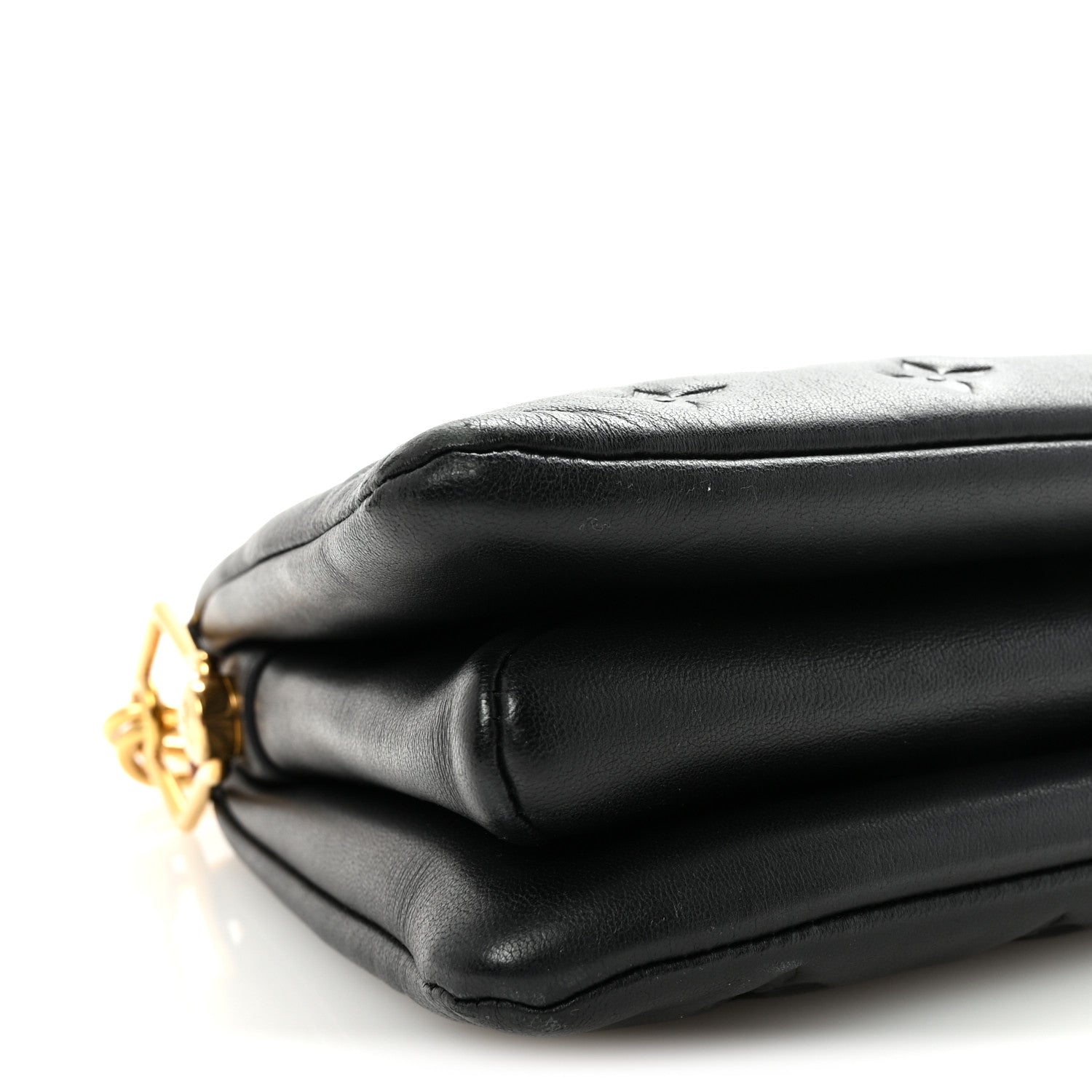 Louis Vuitton Lambskin Embossed Monogram Coussin BB Black