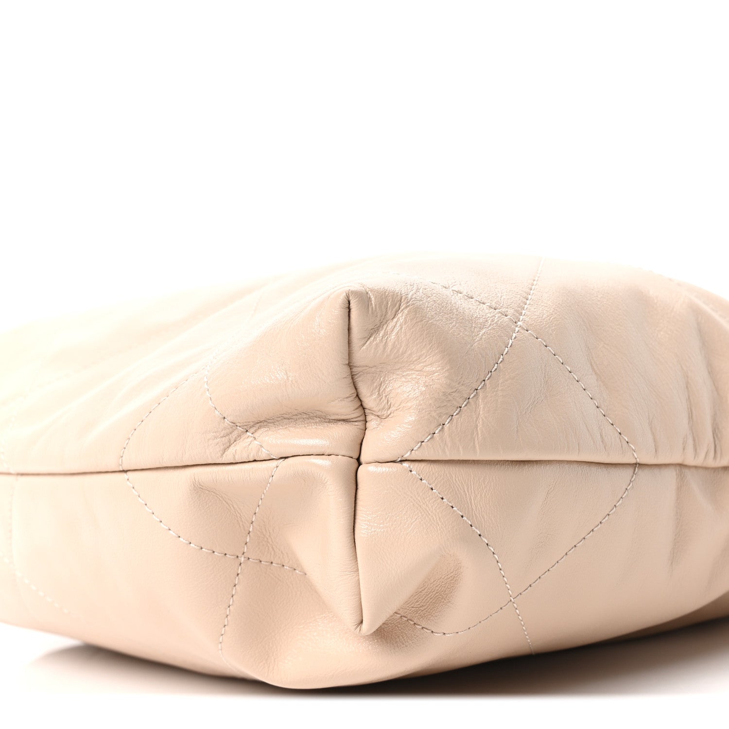 Chanel Shiny Calfskin Quilted Small Chanel 22 Ecru