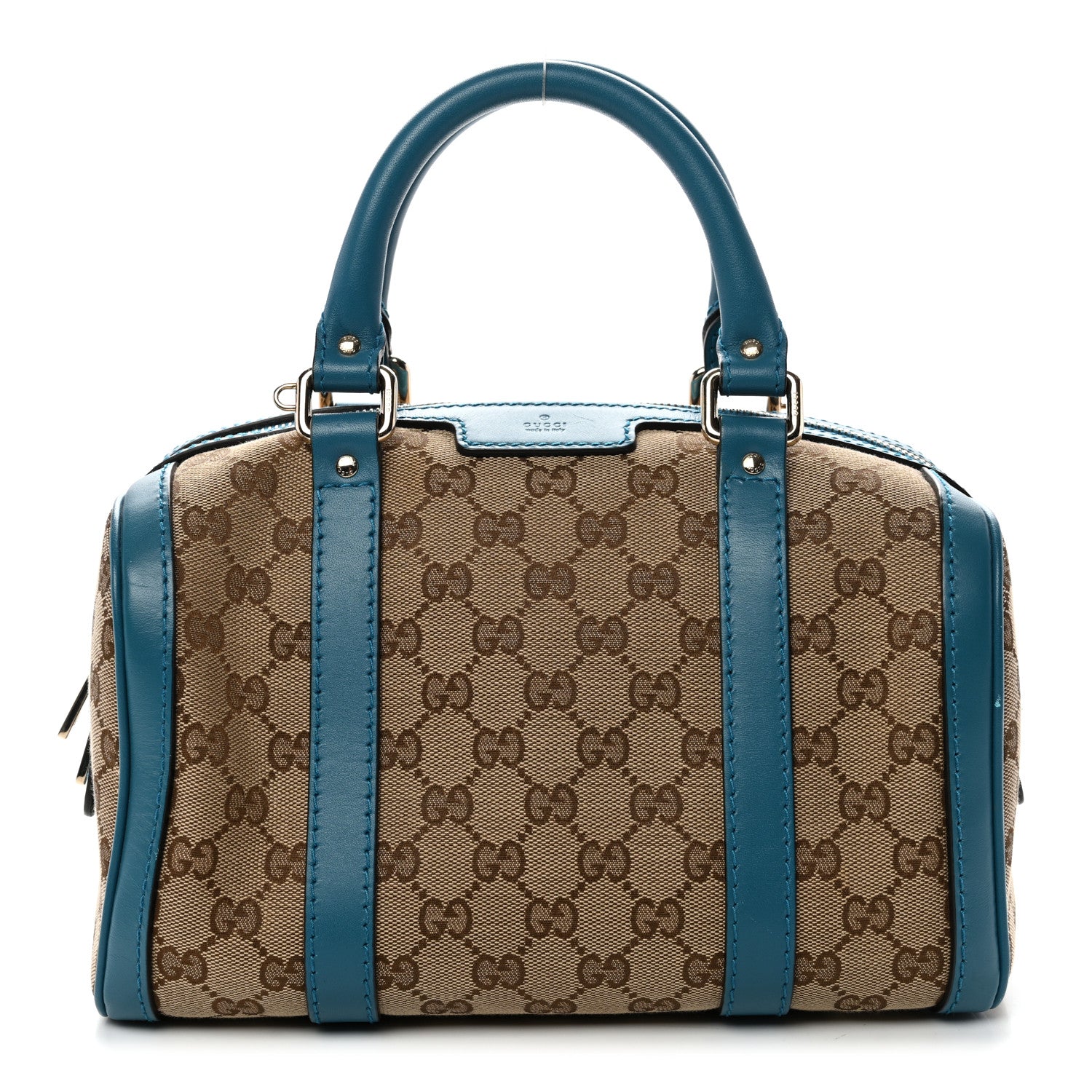 Gucci Monogram Small Boston Beige Deep Cobalt