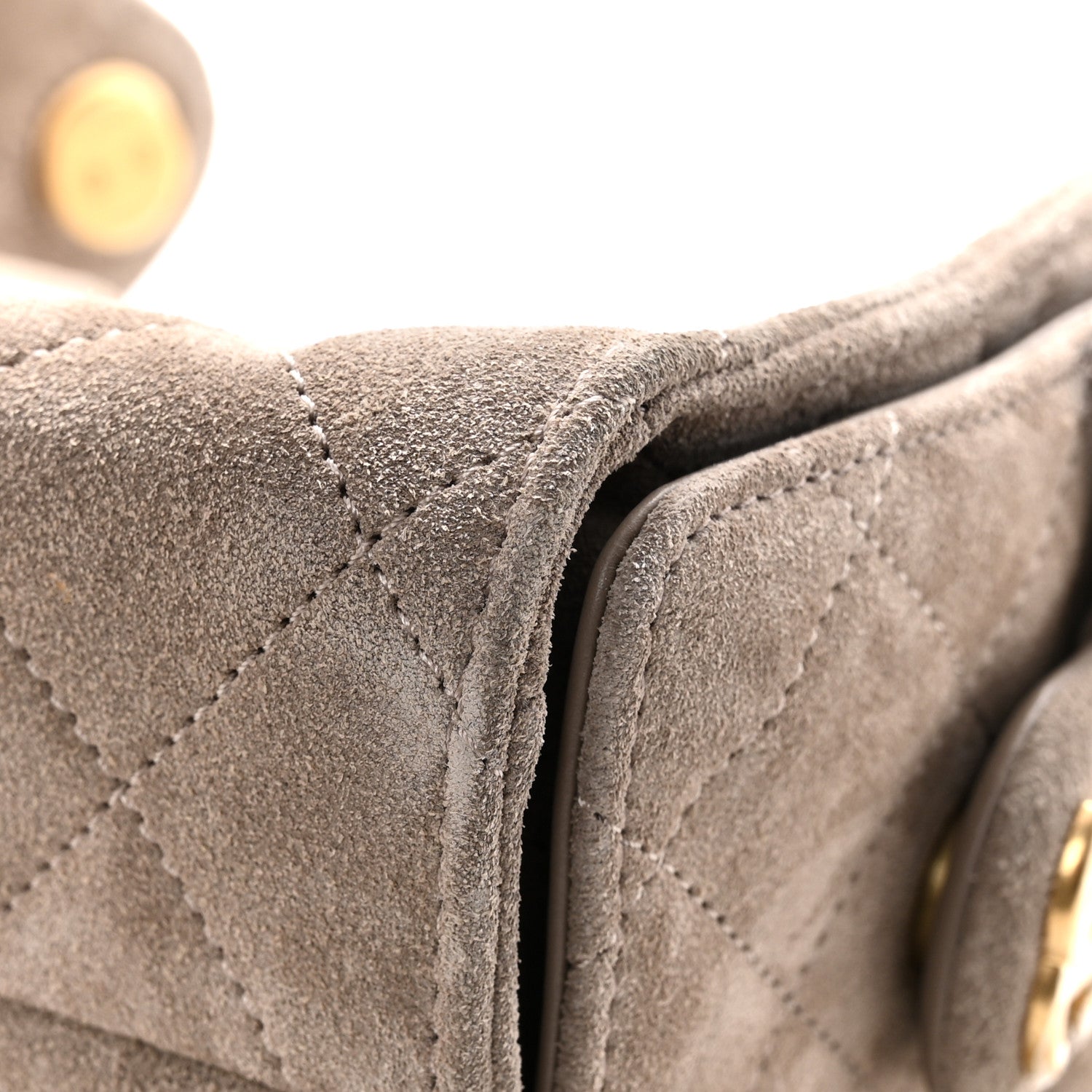 Chanel Suede Quilted Mini Chanel 25 Handbag Dark Grey