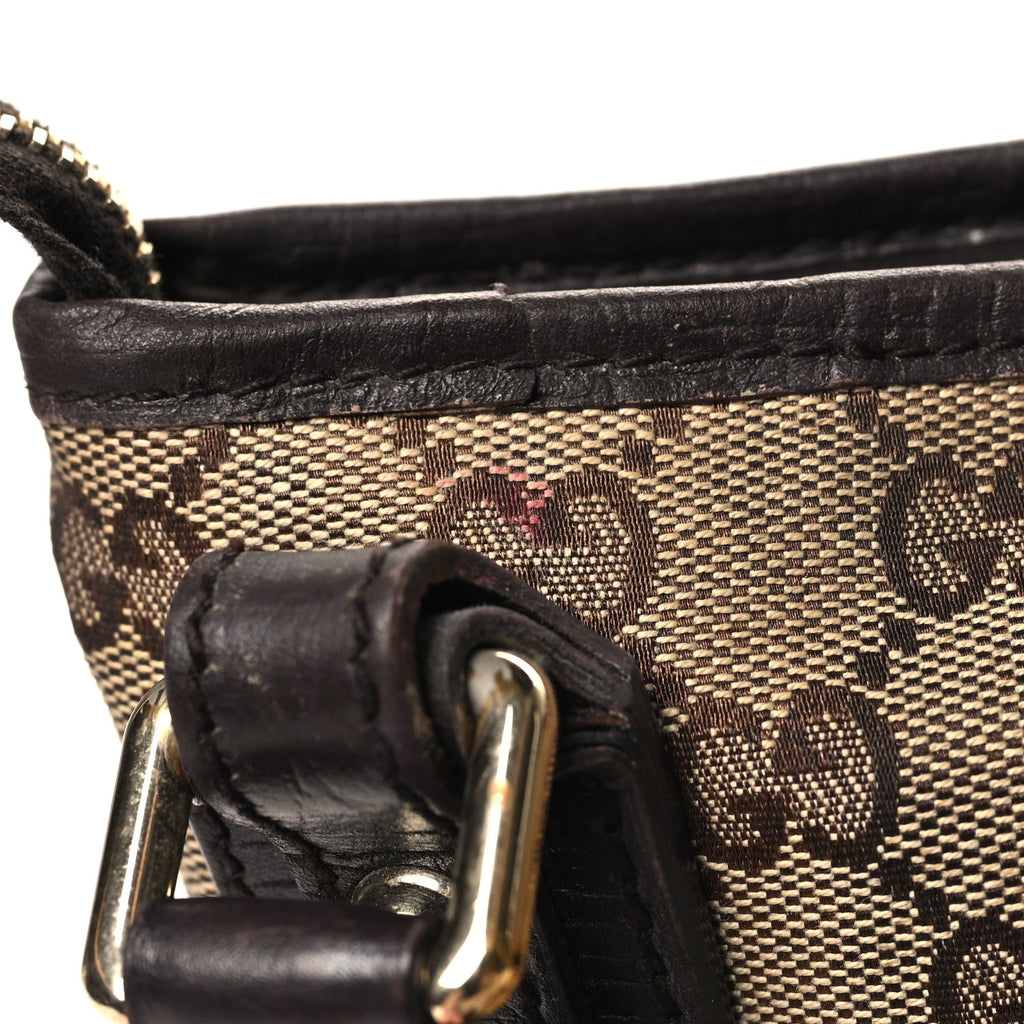 Gucci Monogram Web Jolicoeur Charms Messenger Dark Brown