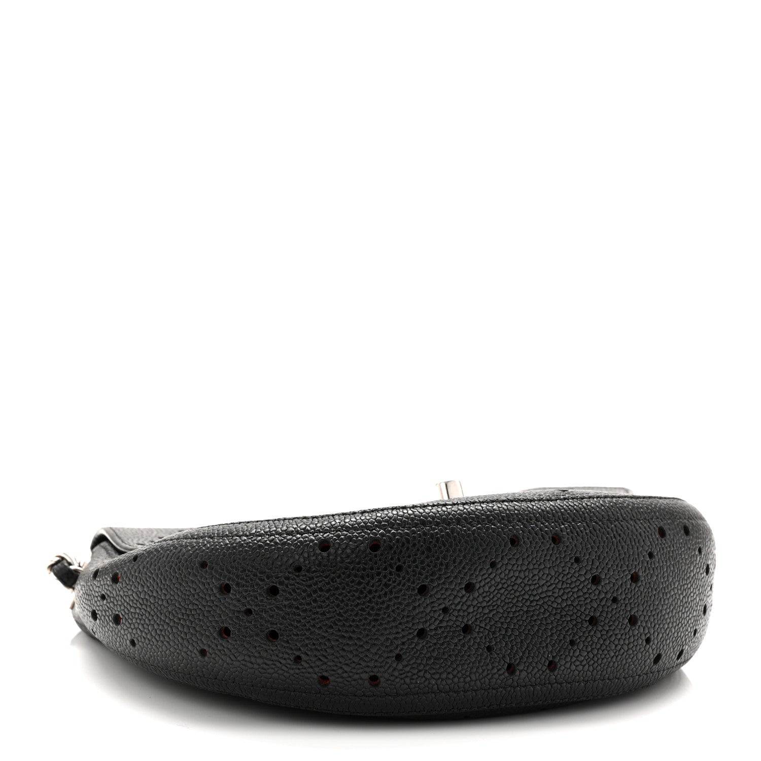 Chanel Caviar Perforated Messenger Bag Black