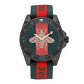 Gucci Stainless Steel Nylon 45mm Le Marche Des Merveilles Bee Quartz Watch Green