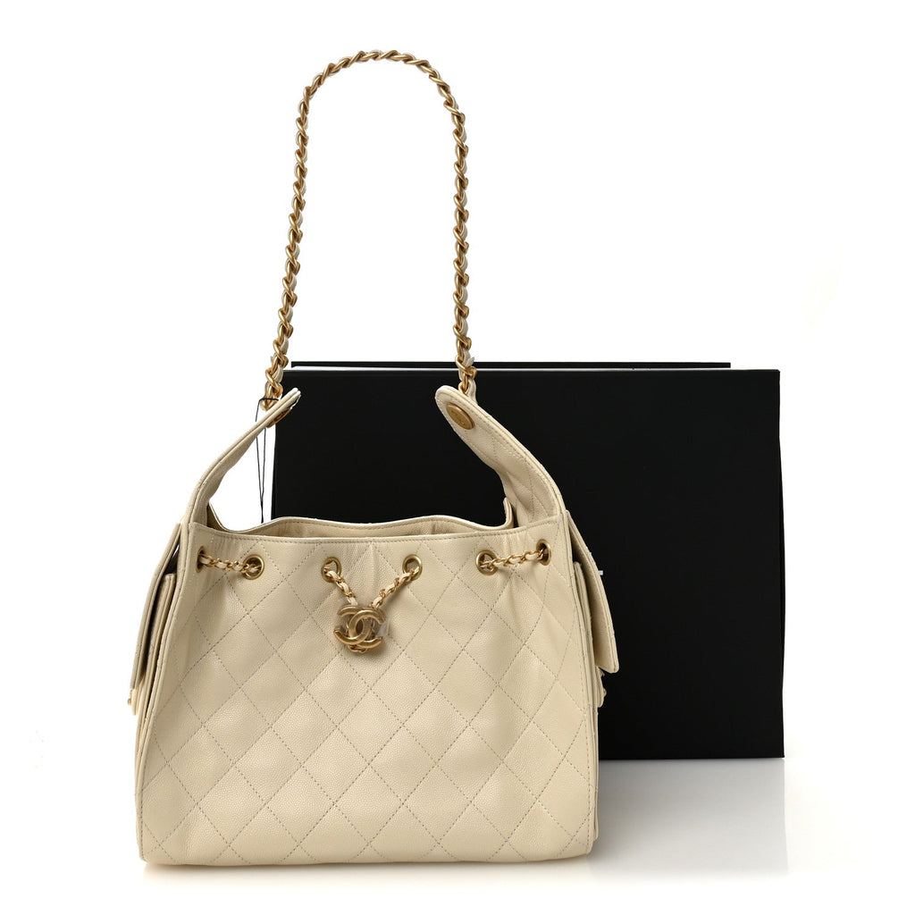 Chanel Caviar Quilted Small Chanel 25 Handbag Light Beige