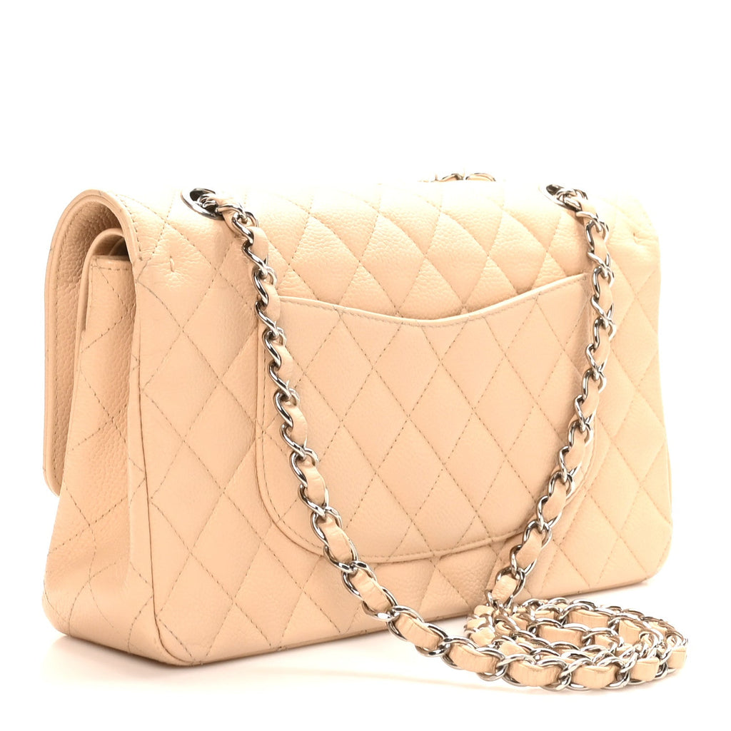 Chanel Caviar Quilted Medium Double Flap Beige