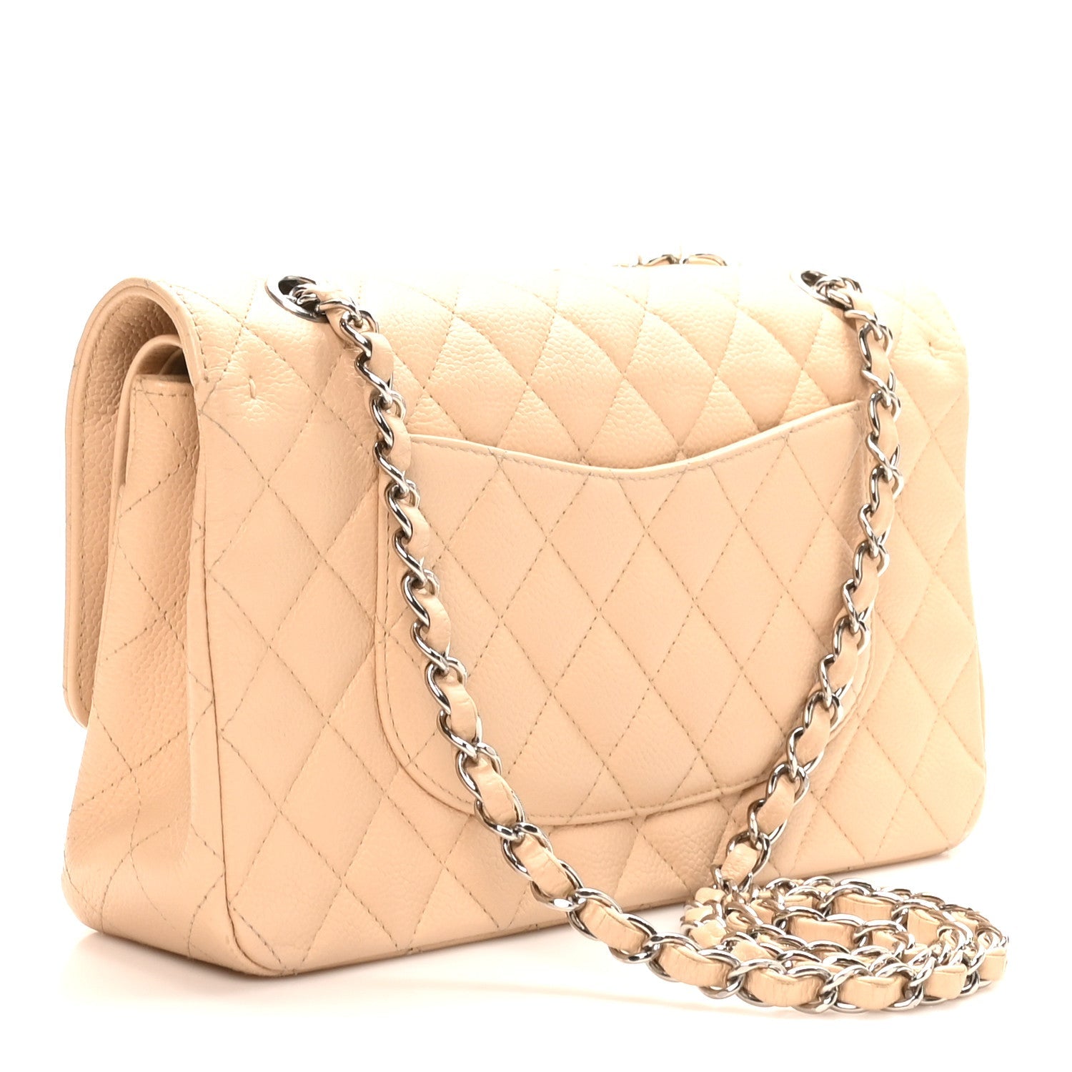 Chanel Caviar Quilted Medium Double Flap Beige